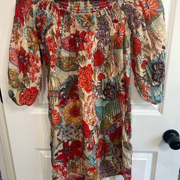 French Connection Boho Floral Tunic top/dress size S. Light gauzy cotton. - Picture 1 of 10